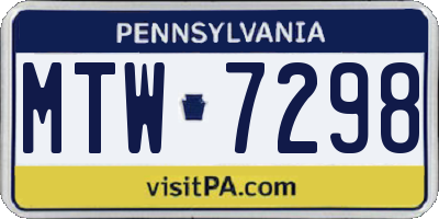 PA license plate MTW7298