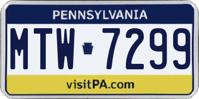 PA license plate MTW7299