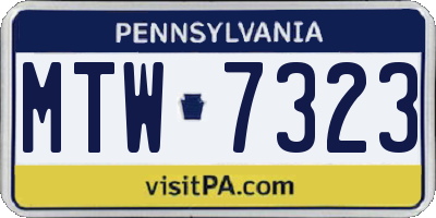 PA license plate MTW7323
