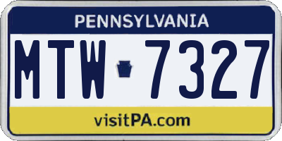 PA license plate MTW7327