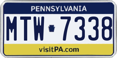 PA license plate MTW7338