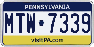 PA license plate MTW7339