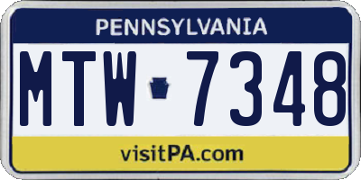 PA license plate MTW7348