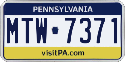 PA license plate MTW7371