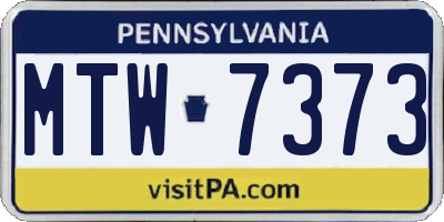 PA license plate MTW7373