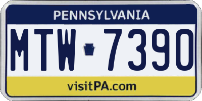 PA license plate MTW7390