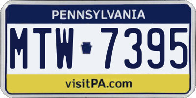 PA license plate MTW7395