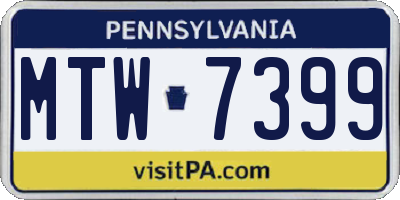 PA license plate MTW7399