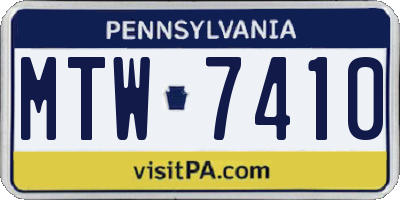 PA license plate MTW7410