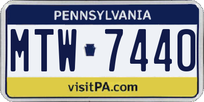 PA license plate MTW7440