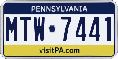 PA license plate MTW7441