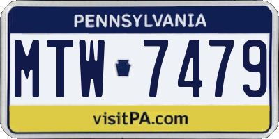 PA license plate MTW7479