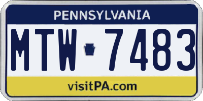 PA license plate MTW7483