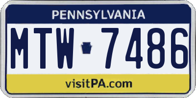 PA license plate MTW7486