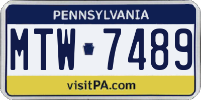 PA license plate MTW7489