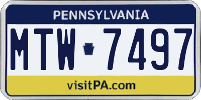 PA license plate MTW7497