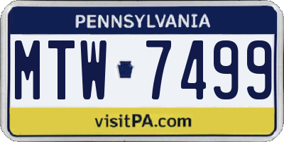 PA license plate MTW7499