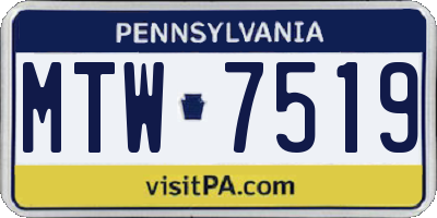 PA license plate MTW7519