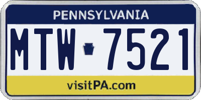 PA license plate MTW7521