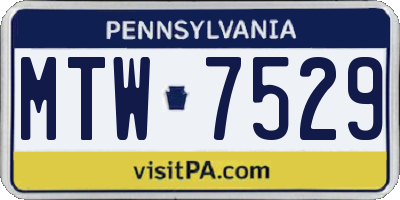 PA license plate MTW7529
