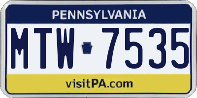 PA license plate MTW7535