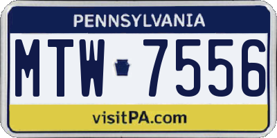 PA license plate MTW7556
