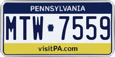 PA license plate MTW7559