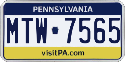 PA license plate MTW7565