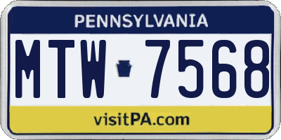PA license plate MTW7568