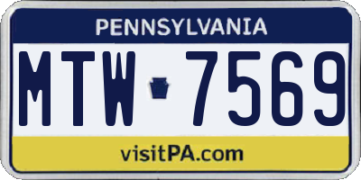 PA license plate MTW7569