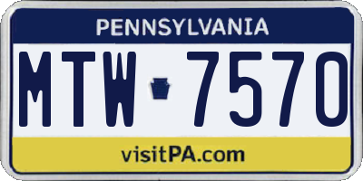PA license plate MTW7570