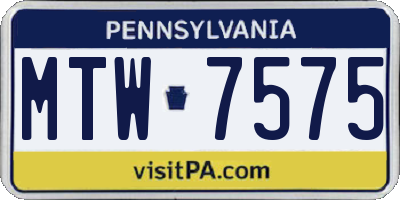 PA license plate MTW7575