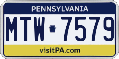 PA license plate MTW7579