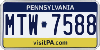 PA license plate MTW7588