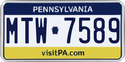 PA license plate MTW7589
