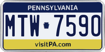 PA license plate MTW7590