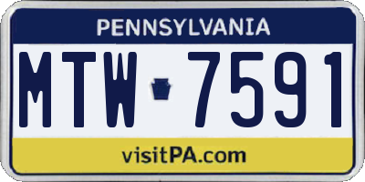 PA license plate MTW7591