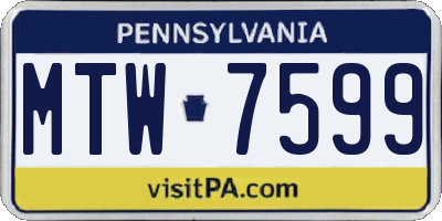 PA license plate MTW7599