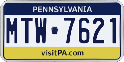 PA license plate MTW7621