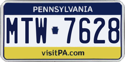 PA license plate MTW7628