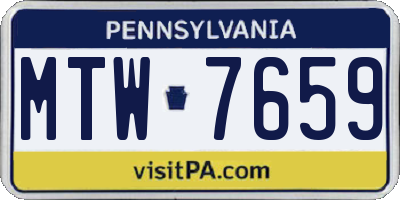 PA license plate MTW7659