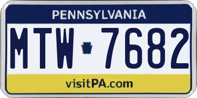 PA license plate MTW7682