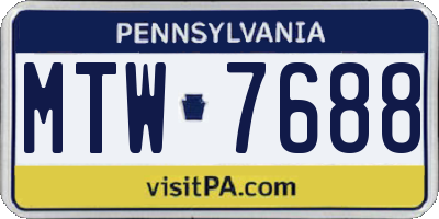 PA license plate MTW7688