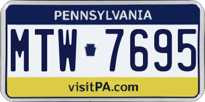 PA license plate MTW7695
