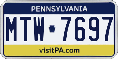 PA license plate MTW7697