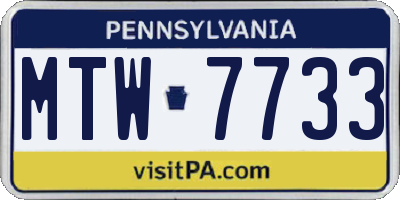 PA license plate MTW7733