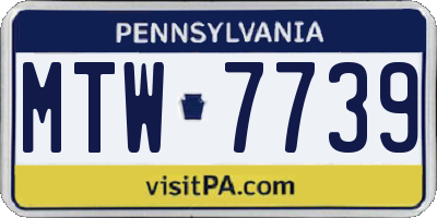 PA license plate MTW7739