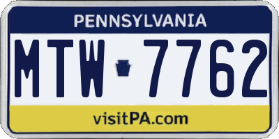 PA license plate MTW7762