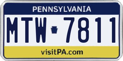 PA license plate MTW7811