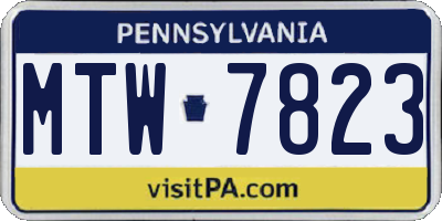 PA license plate MTW7823